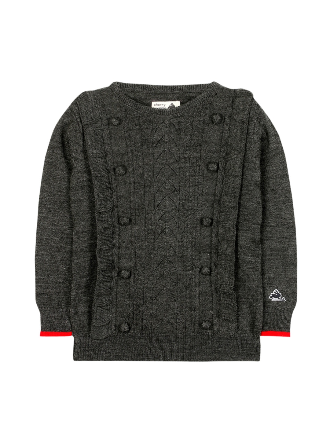 

Cherry Crumble Girls Charcoal Grey Patterned Sweater