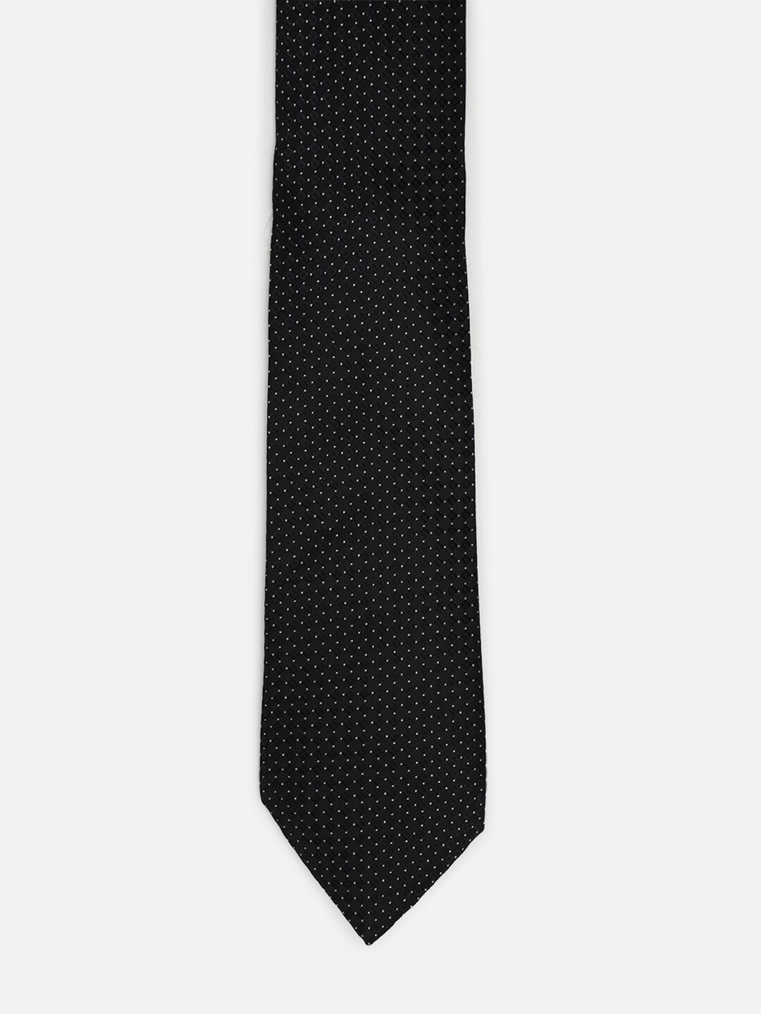 

Peter England Men Black Printed Skinny Tie