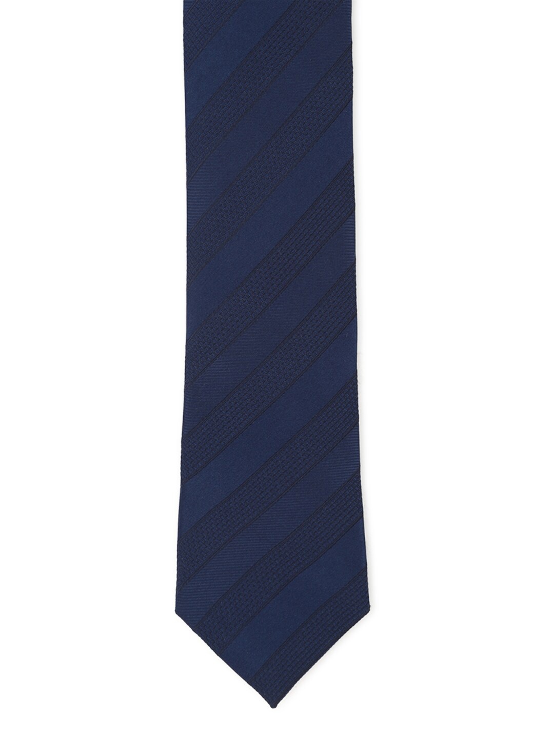 

Van Heusen Men Navy Blue Striped Skinny Tie