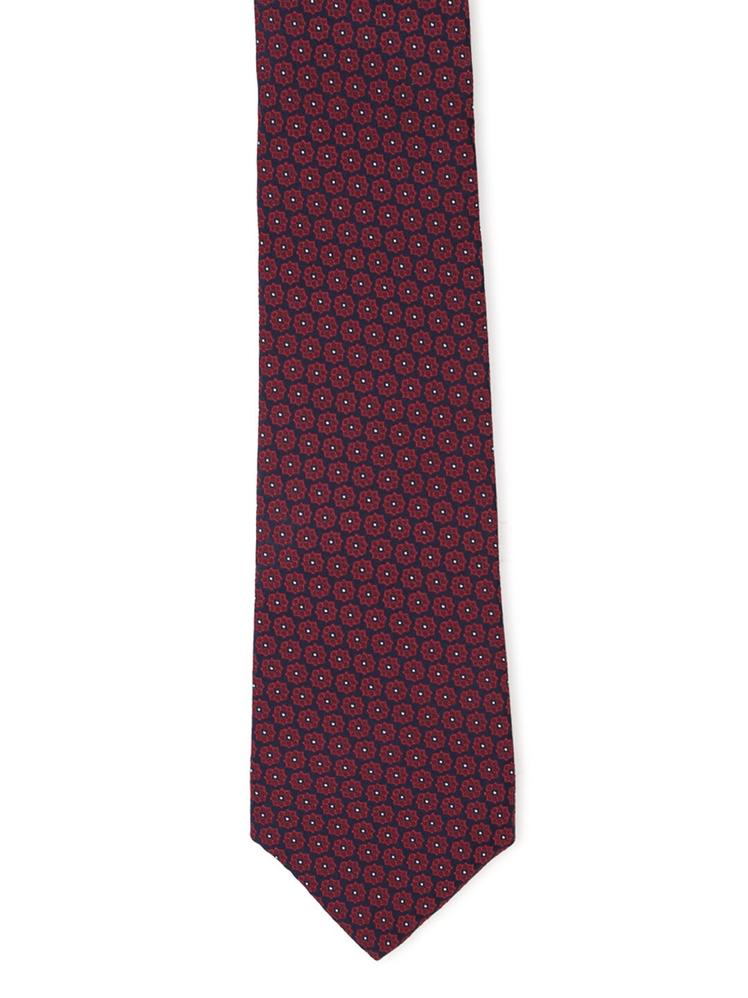

Van Heusen Men Maroon & Navy Blue Printed Skinny Tie