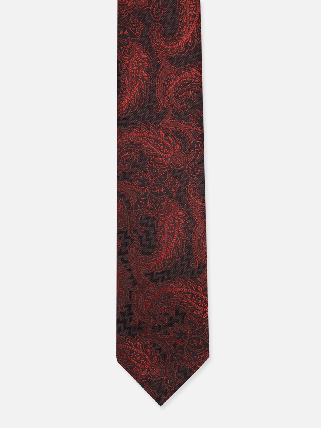 

Van Heusen Men Maroon & Black Printed Skinny Tie