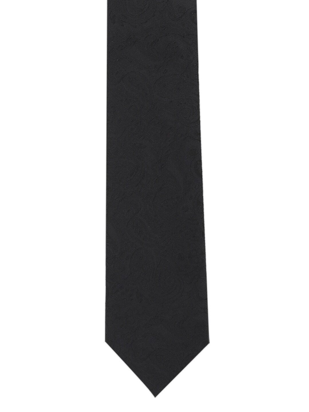 

Van Heusen Men Black Woven Design Skinny Tie