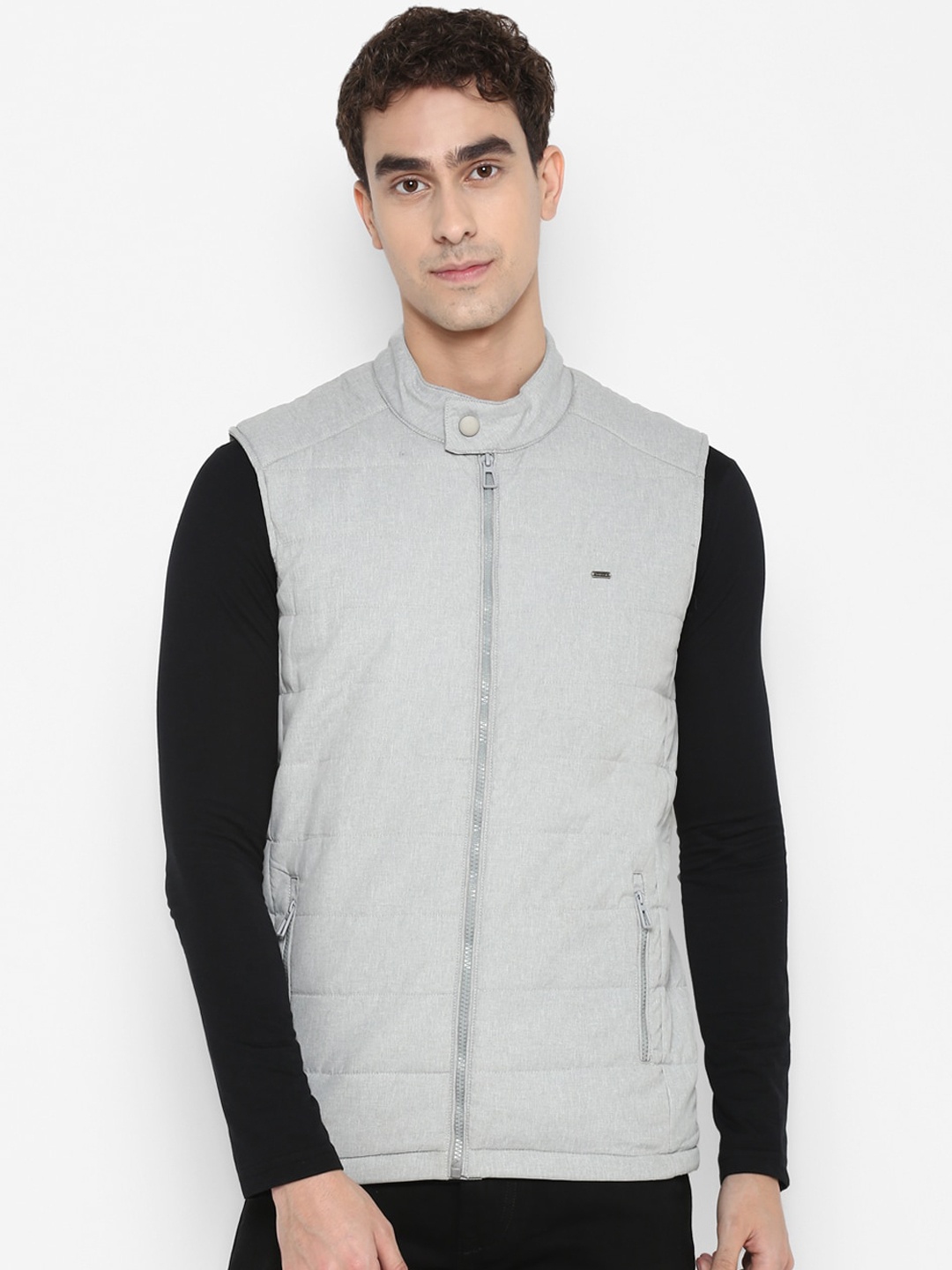 

Turtle Men Grey Black Windcheater Padded Jacket