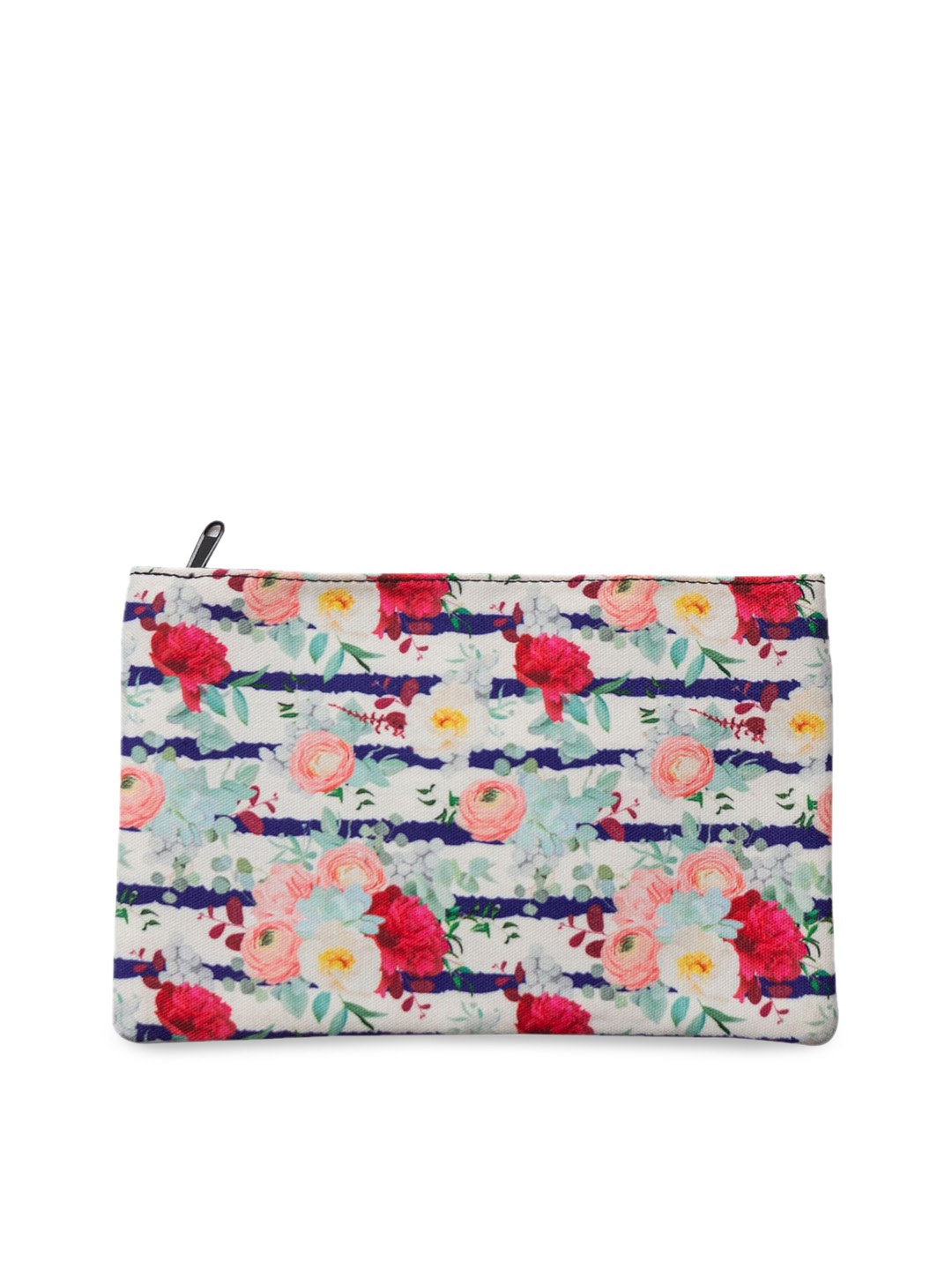 

BandBox Women White & Green Floral Printed Zip Detail PU Envelope