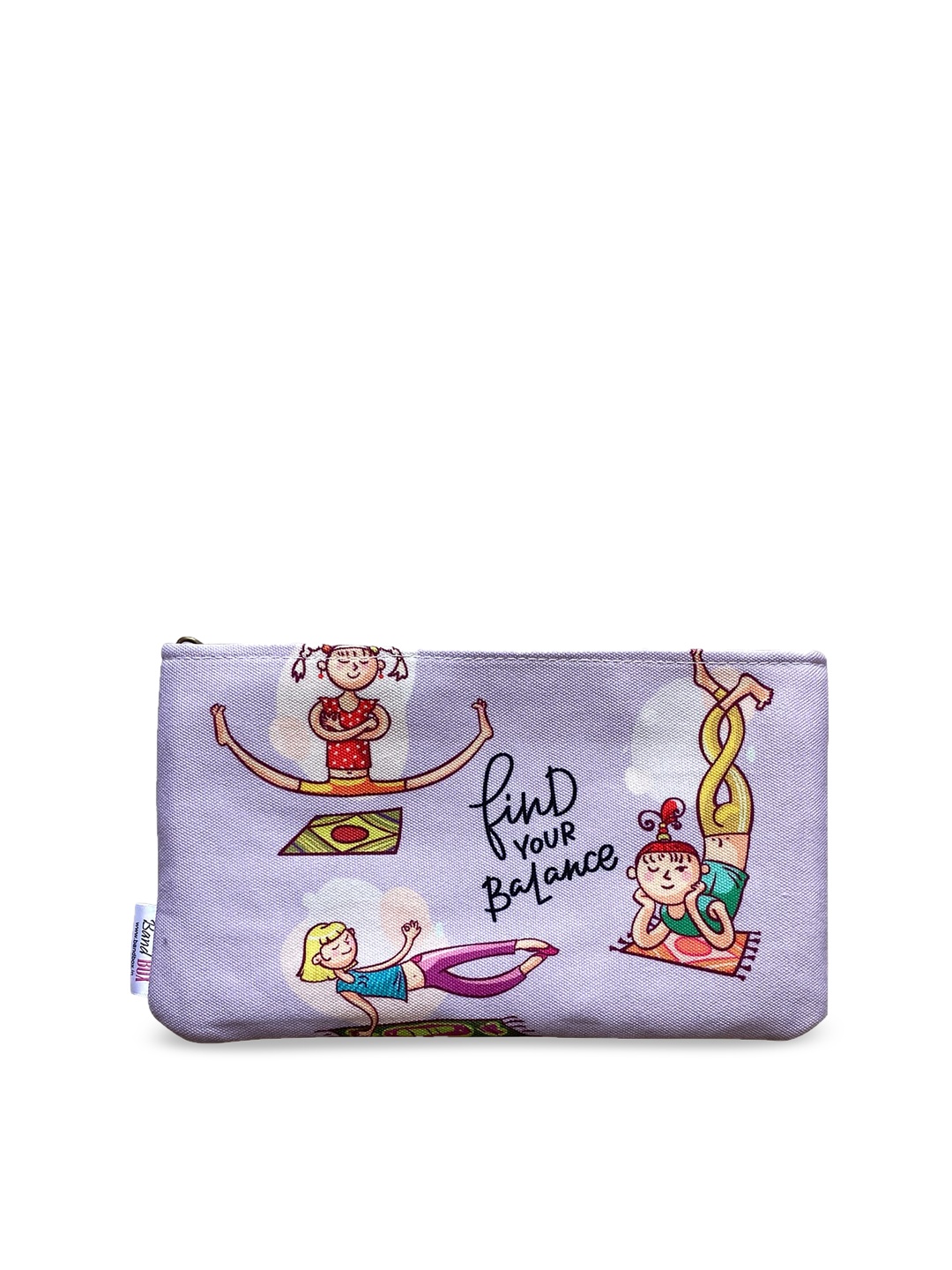 

BandBox Women Lavender Printed Zip Detail PU Envelope
