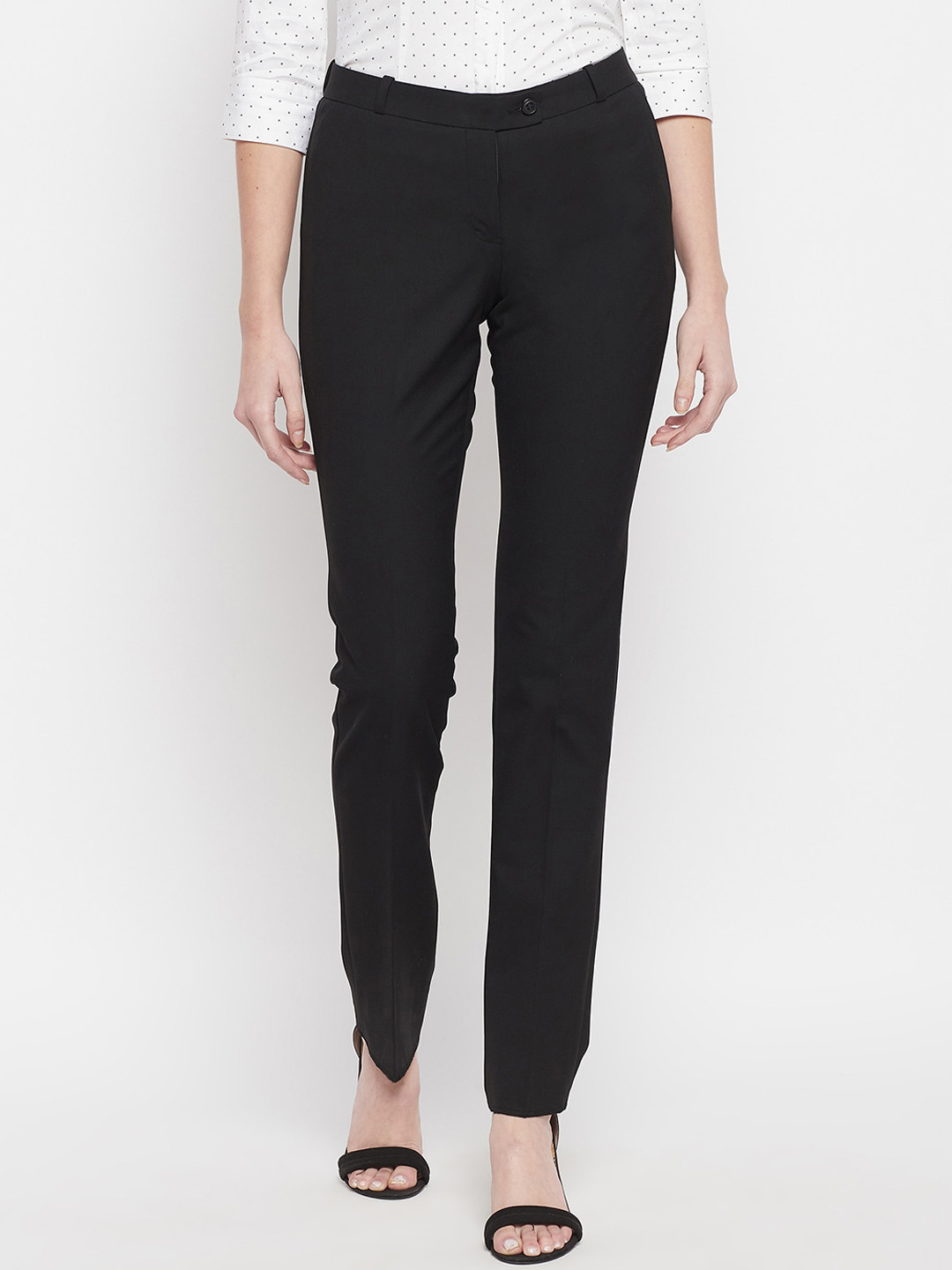 

Crozo By Cantabil Women Black Formal Trouser
