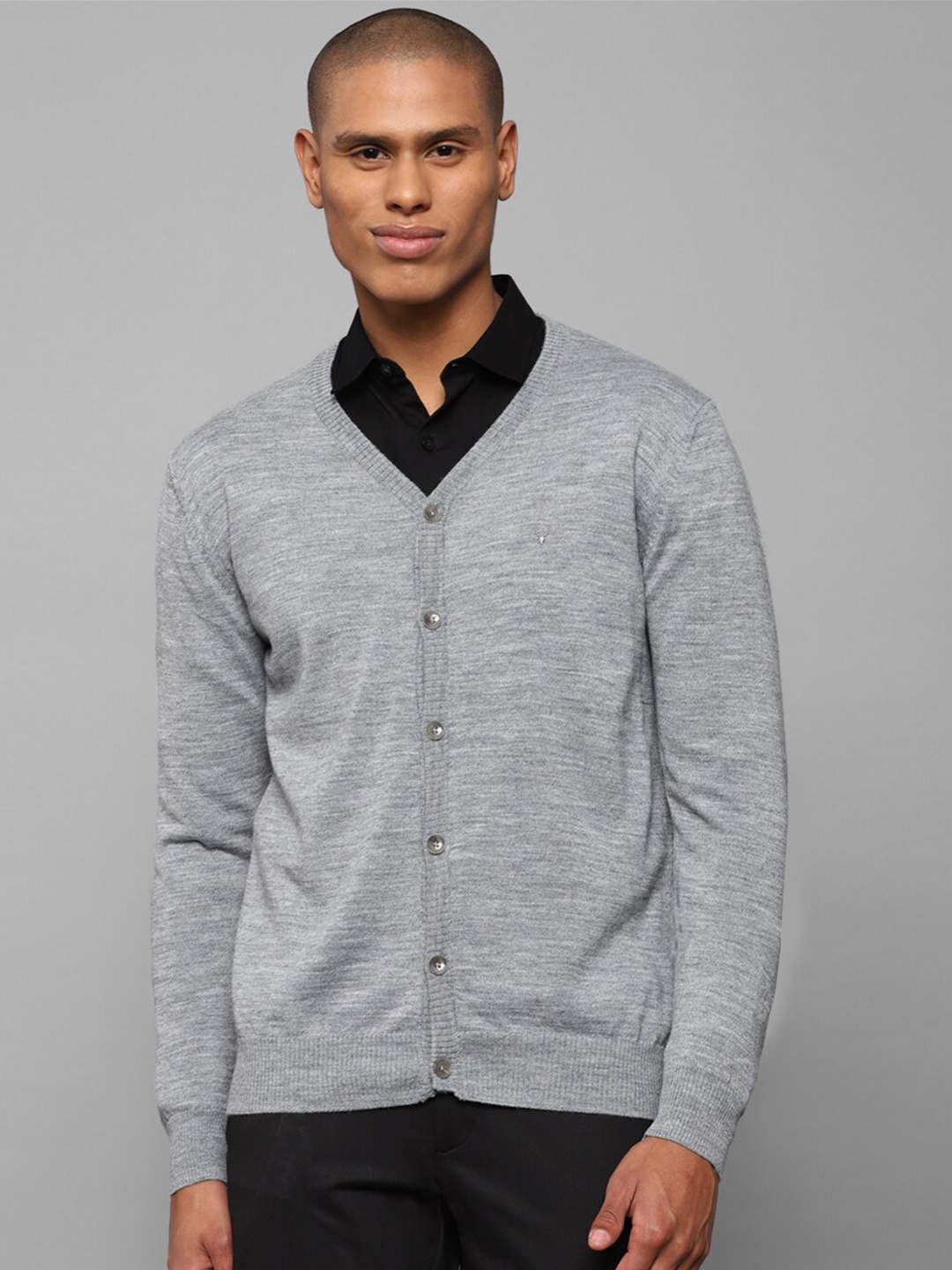 

Allen Solly Men Solid Grey Cardigan