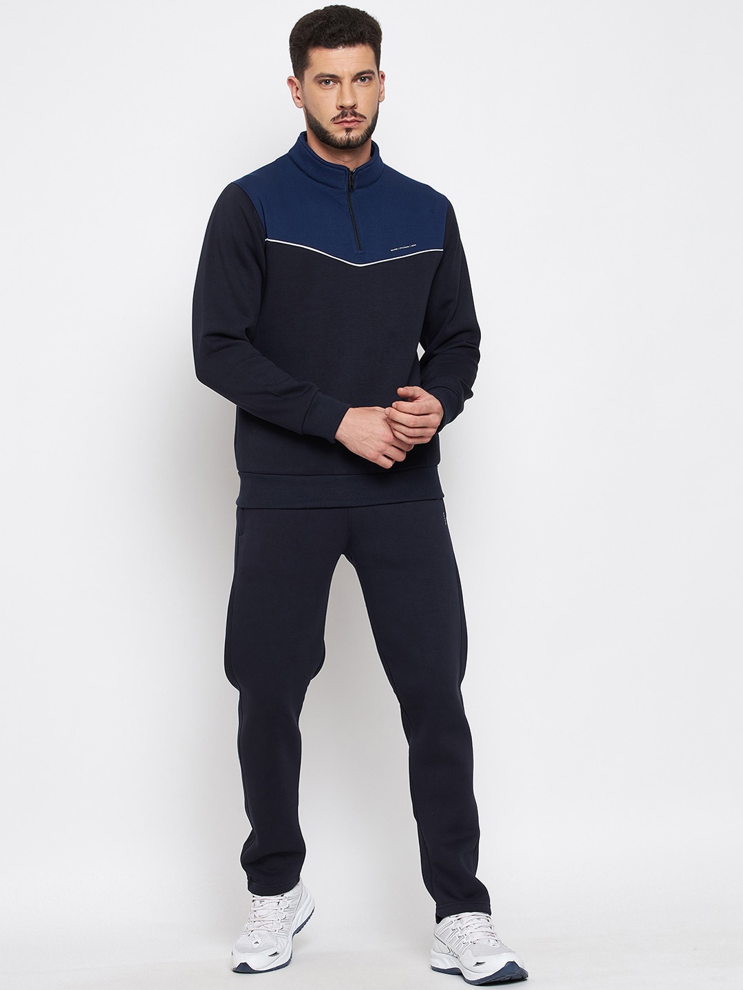 

Okane Men Navy Blue Colourblocked Tracksuits