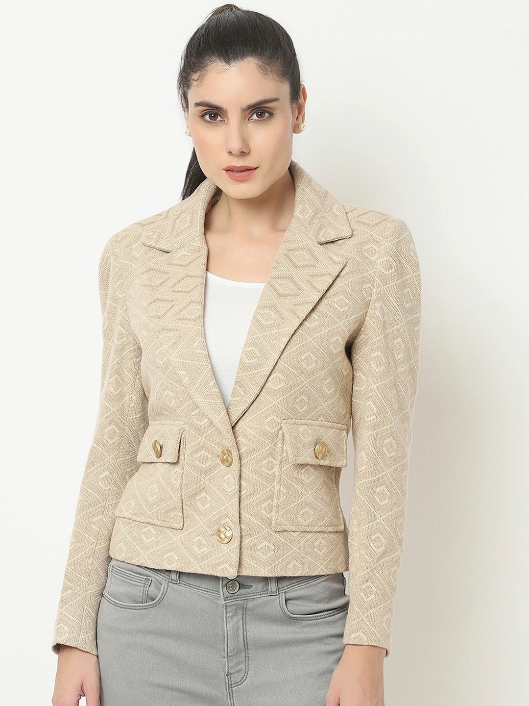 

Knitstudio Women Pink Self-Design Knitted Wool Coat