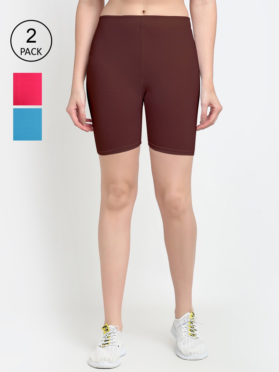 

GRACIT Women Pack of 3 Sports Shorts, Pink