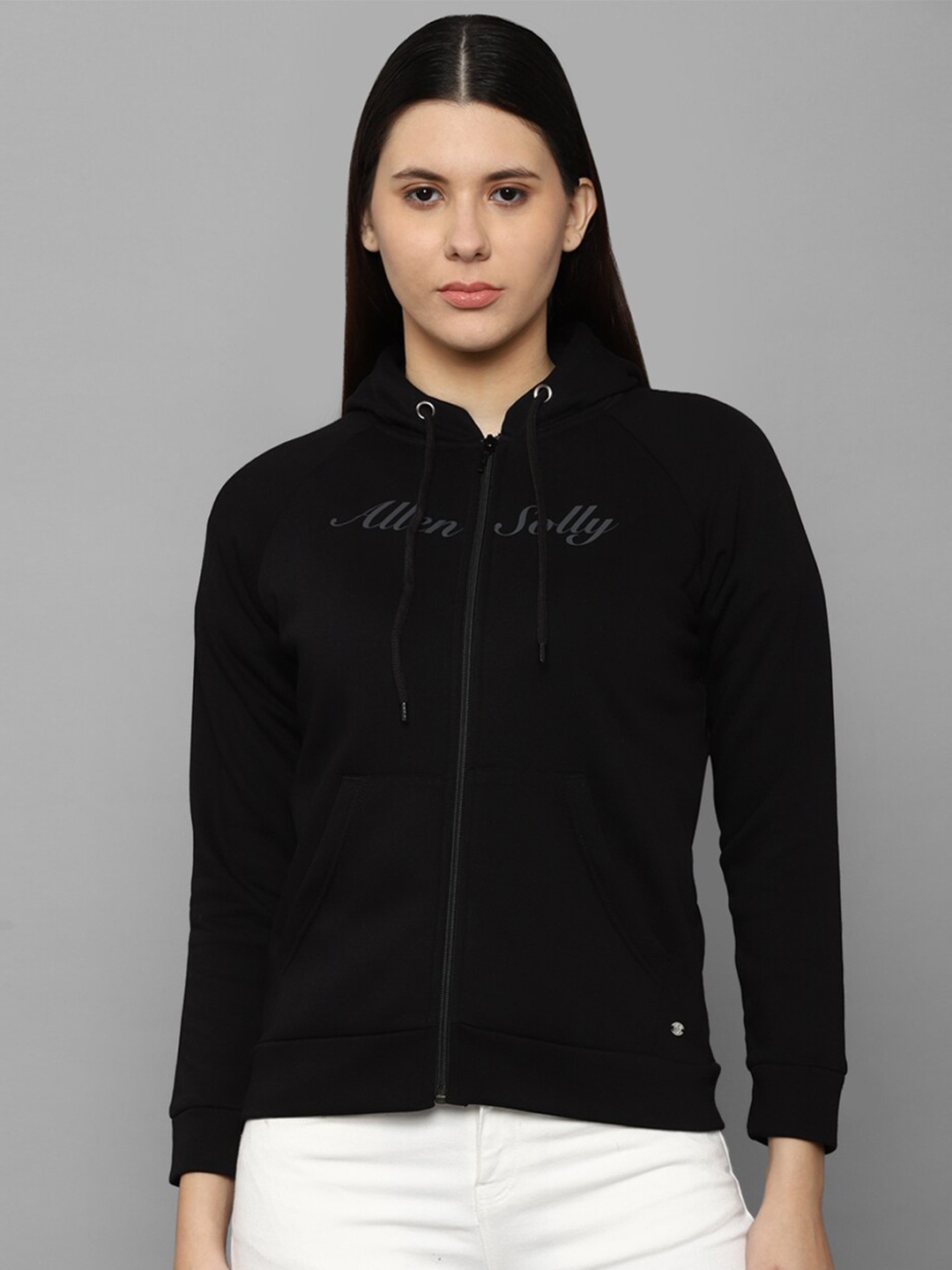 

Allen Solly Woman Women Black Hooded Sweatshirt