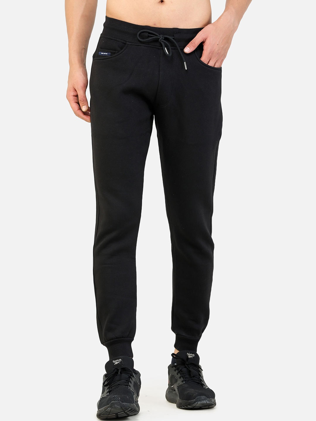 

COLVYNHARRIS JEANS Men Black Solid Cotton Joggers