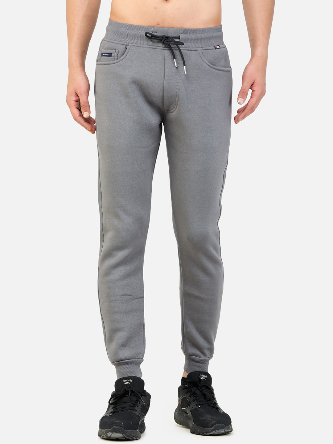 

COLVYNHARRIS JEANS Men Grey Solid Cotton Joggers