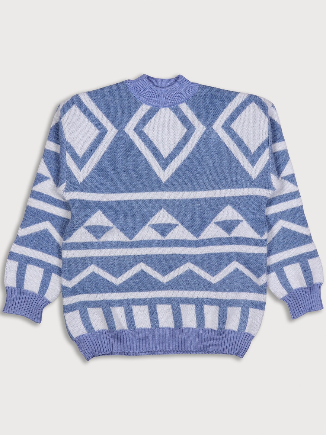 

Albion Boys Blue Printed Wool Pullover