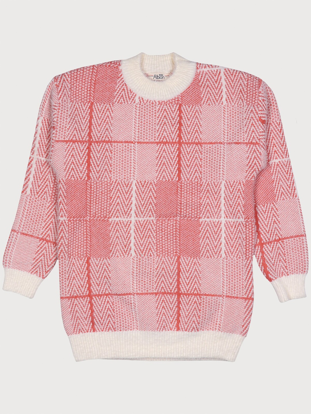 

Albion Boys Pink Printed Pullover With Fuzzy Detail