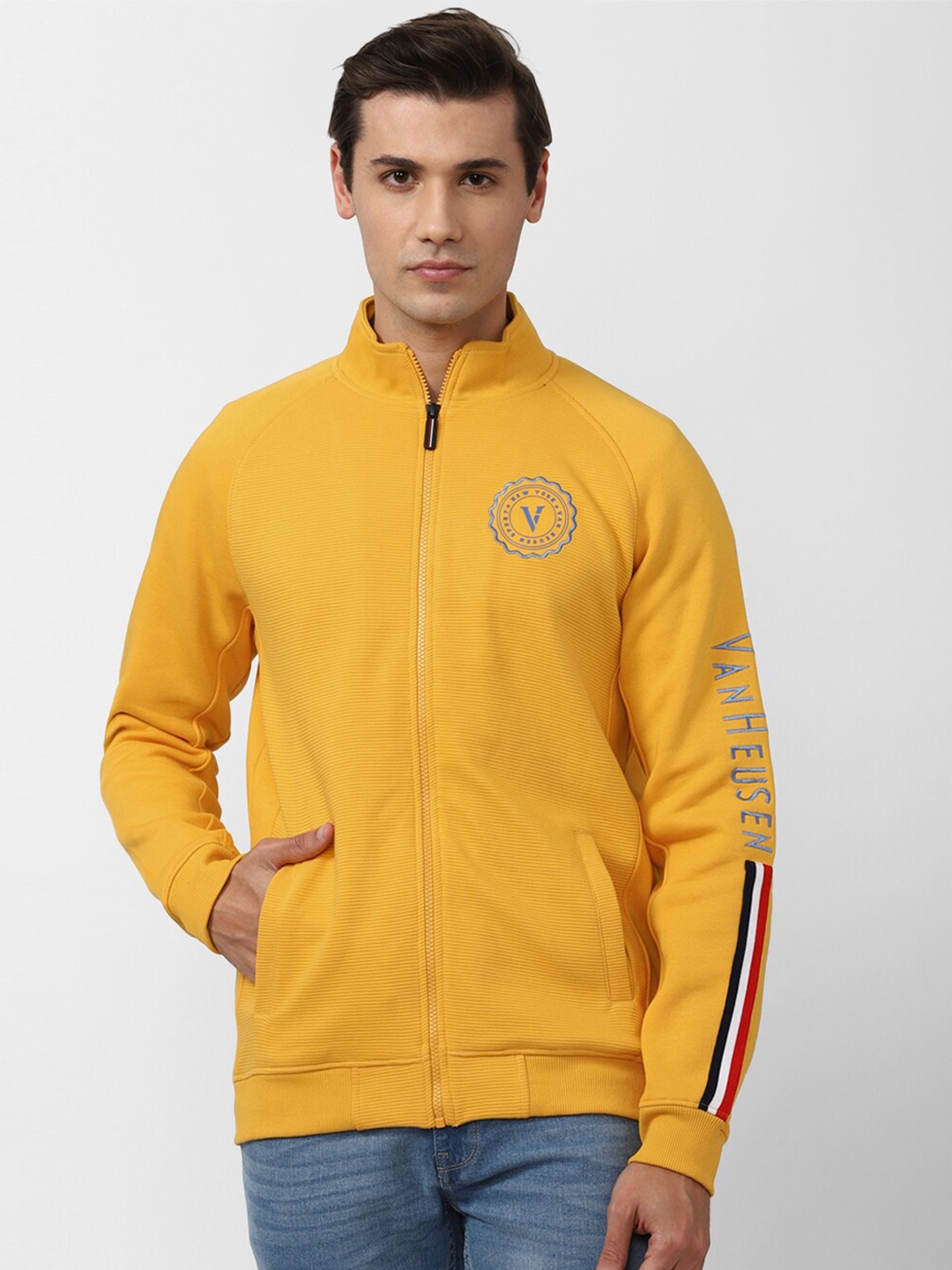 

Van Heusen Sport Men Yellow Solid Sweatshirt