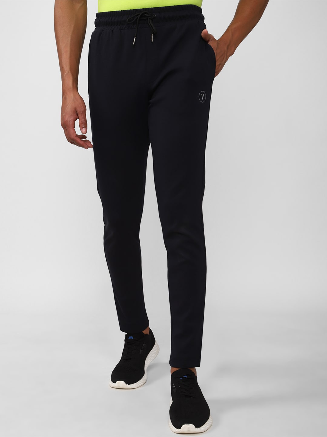 

Van Heusen Flex Men Black Solid Slim-Fit Track Pants