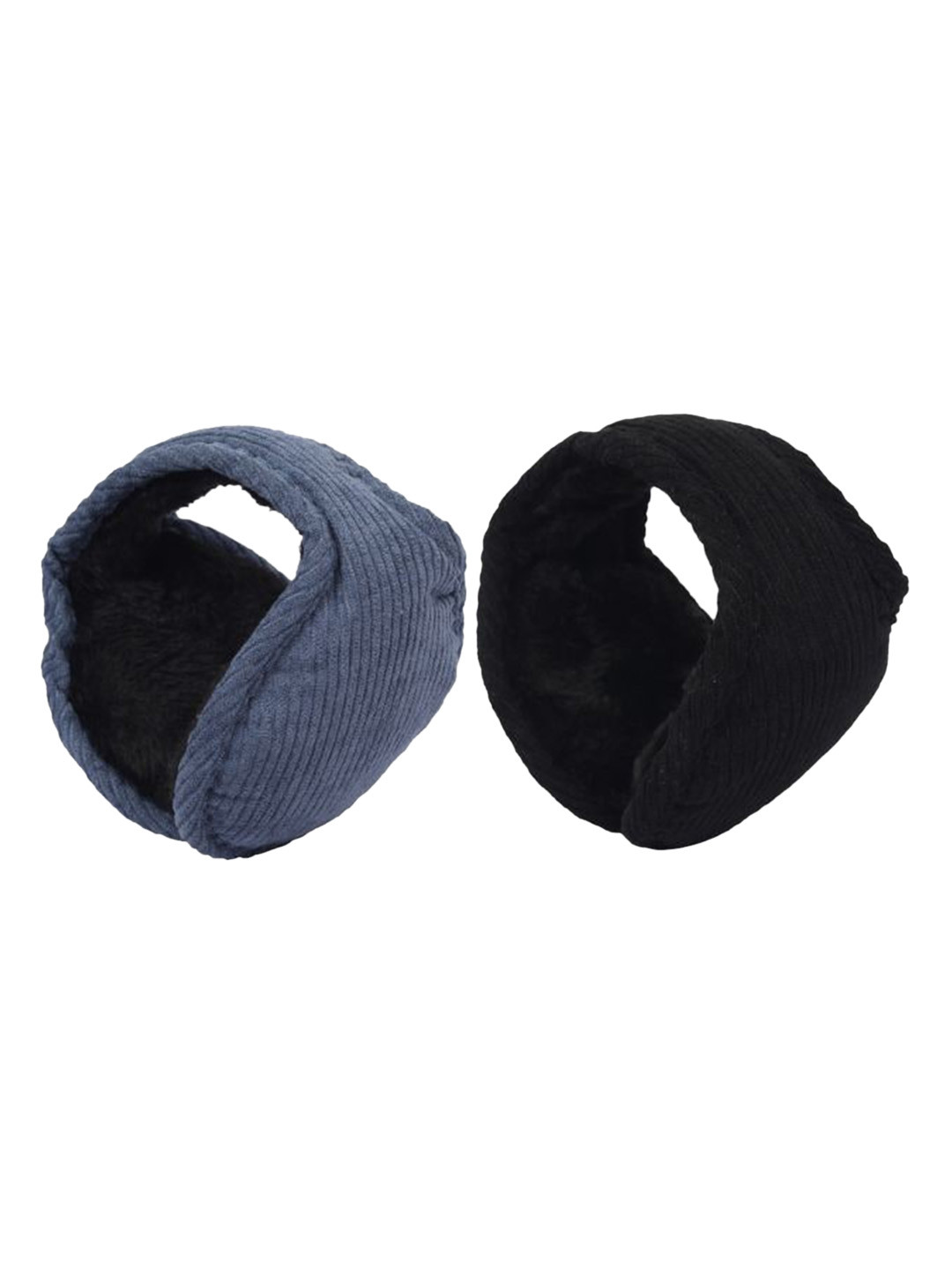 

FabSeasons Set of 2 Blue & Black Fur Ear Muffs