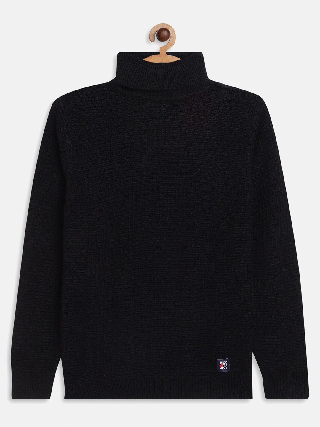 

Octave Boys Black Solid Acrylic Turtle Neck Pullover
