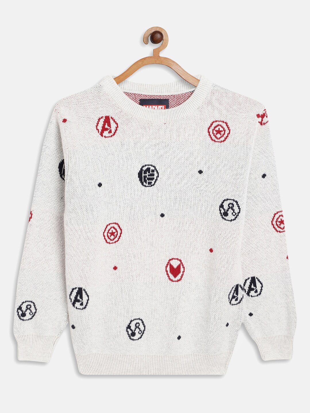 

Octave Boys Grey Melange & Red Printed Pullover