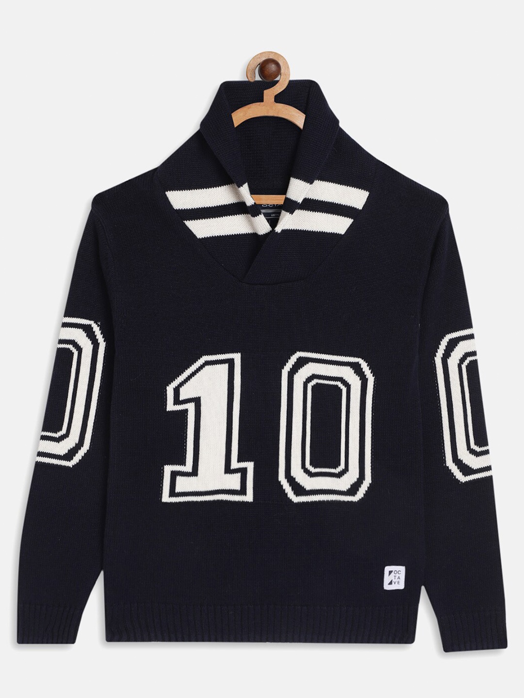 

Octave Boys Navy Blue & White Printed Pullover