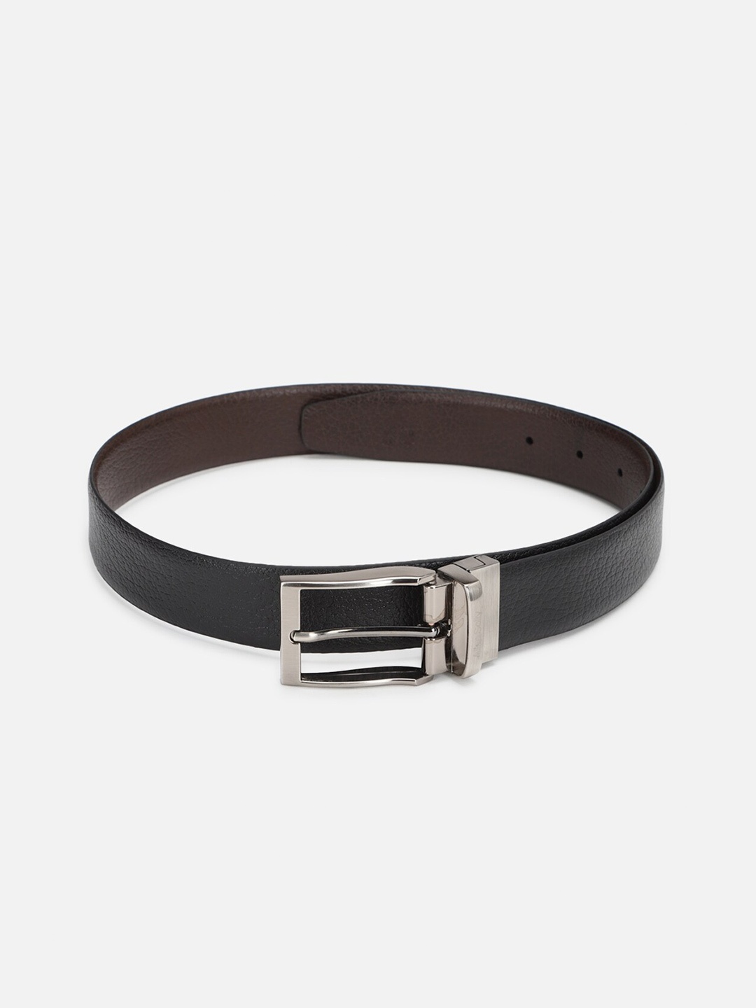 

Allen Solly Men Black & Brown Textured Leather Reversible Formal Belt