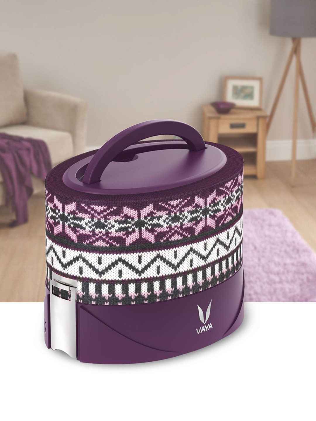 

Vaya Tyffyn Lyte Kids Purple & White Printed Lunch Box 600 ml
