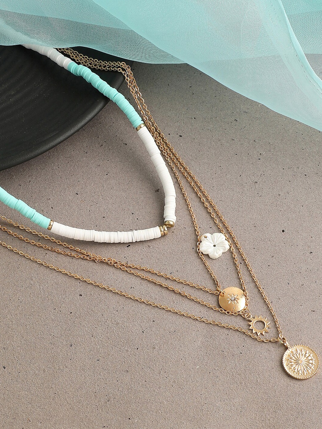 

SOHI Women Gold-Toned & White Gold-Plated Chain