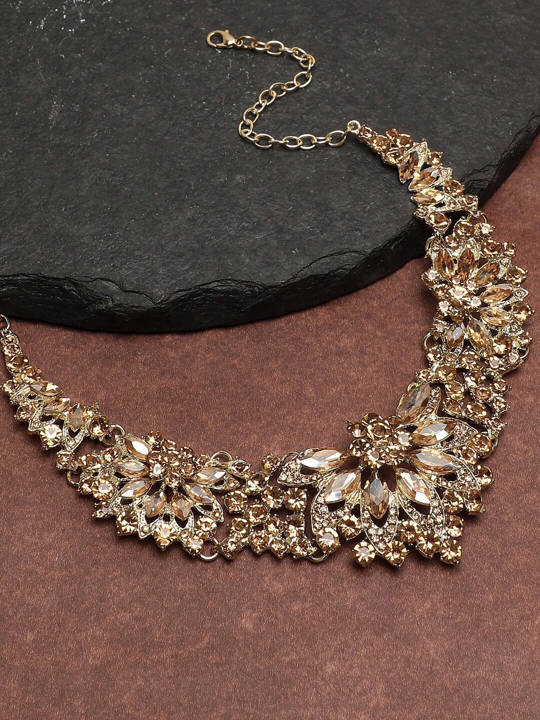 

SOHI Gold-Toned & Beige Gold-Plated Necklace