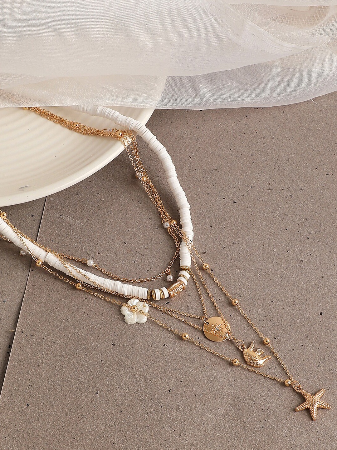 

SOHI Gold-Toned & White Gold-Plated Chain