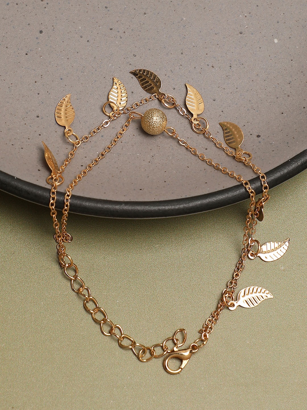 

SOHI Women Gold-Plated Layered Anklet Cum Bracelet