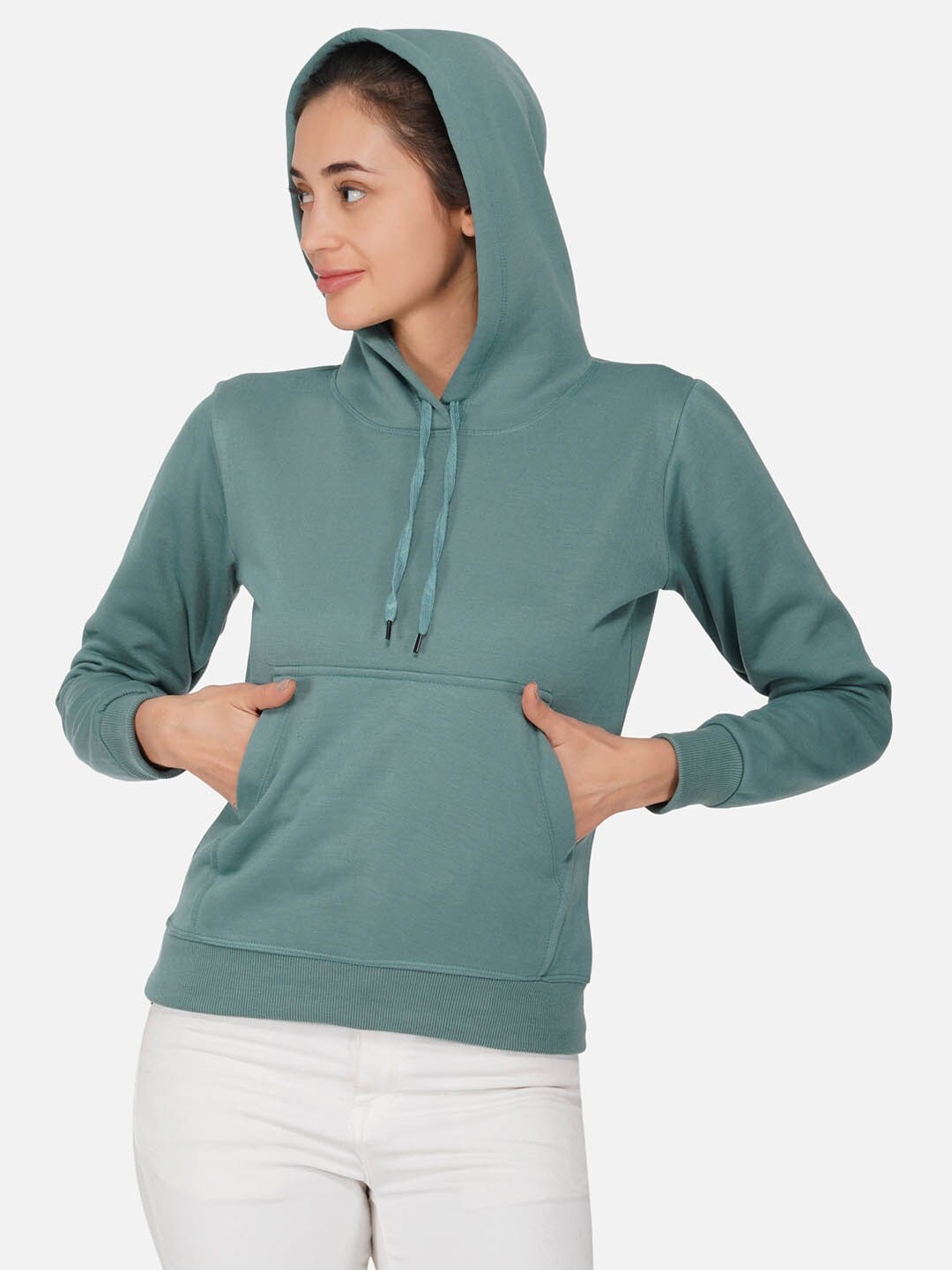 

NEU LOOK FASHION Women Green Hooded Pullover