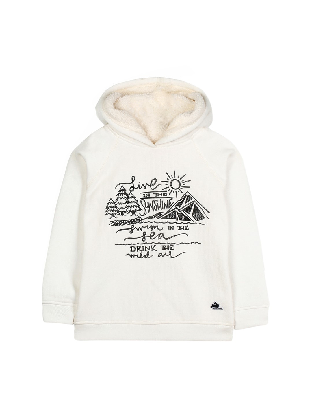 

Cherry Crumble Unisex Off-White Printed Hooded Sweatshirt