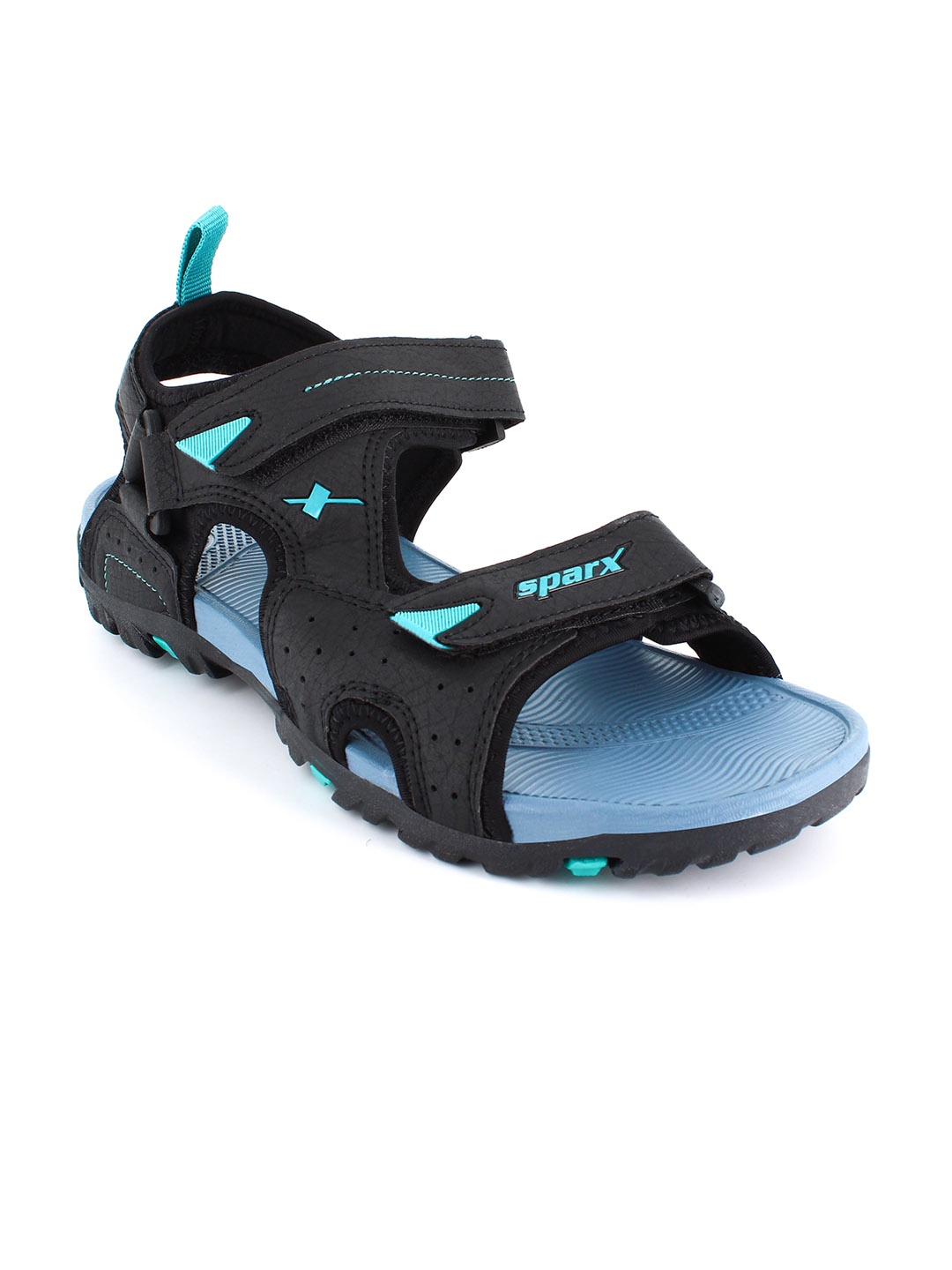 

Sparx Men Black & Mint Green Solid Sports Sandals