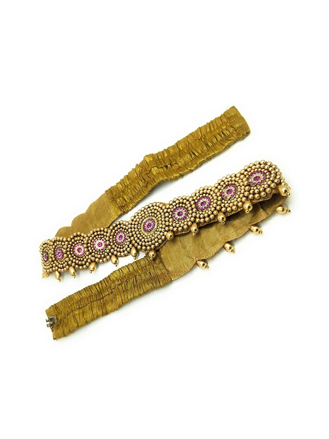 

VAMA Women Gold & Pink Embellished Synthetic Belt