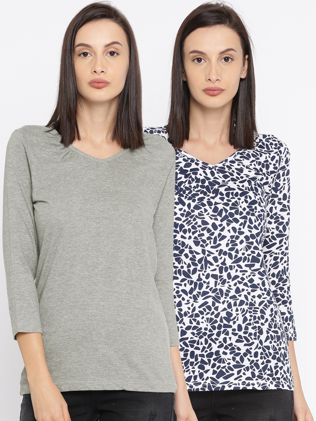 

Roadster Women Pack of 2 Pure Cotton T-shirts, White