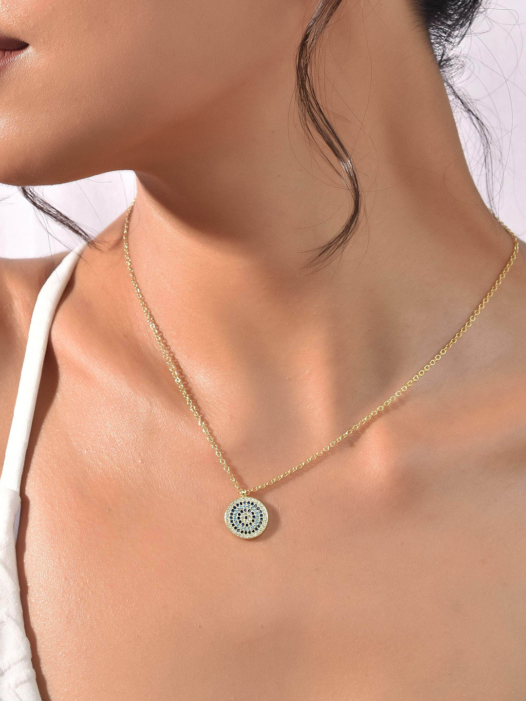

Klissaa Gold-Plated Blue Brass Necklace