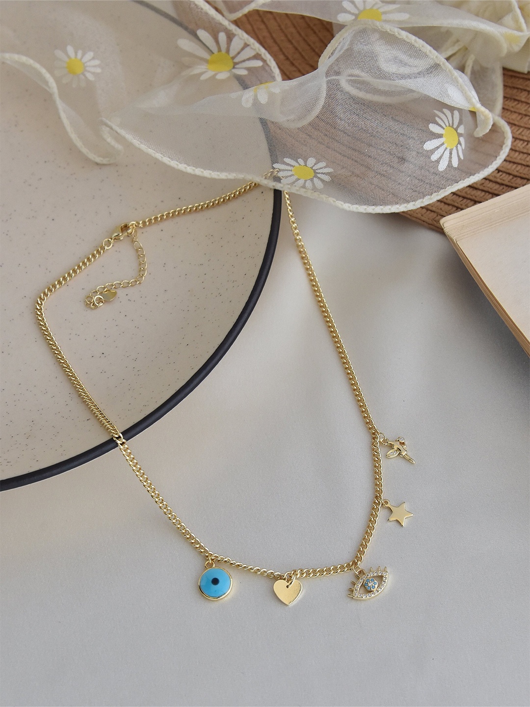 

Klissaa Gold-Plated Blue Brass Necklace