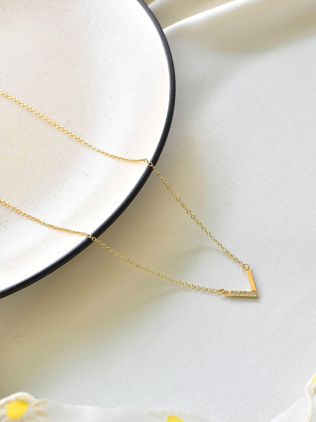 

Klissaa Gold-Plated Delta V Necklace