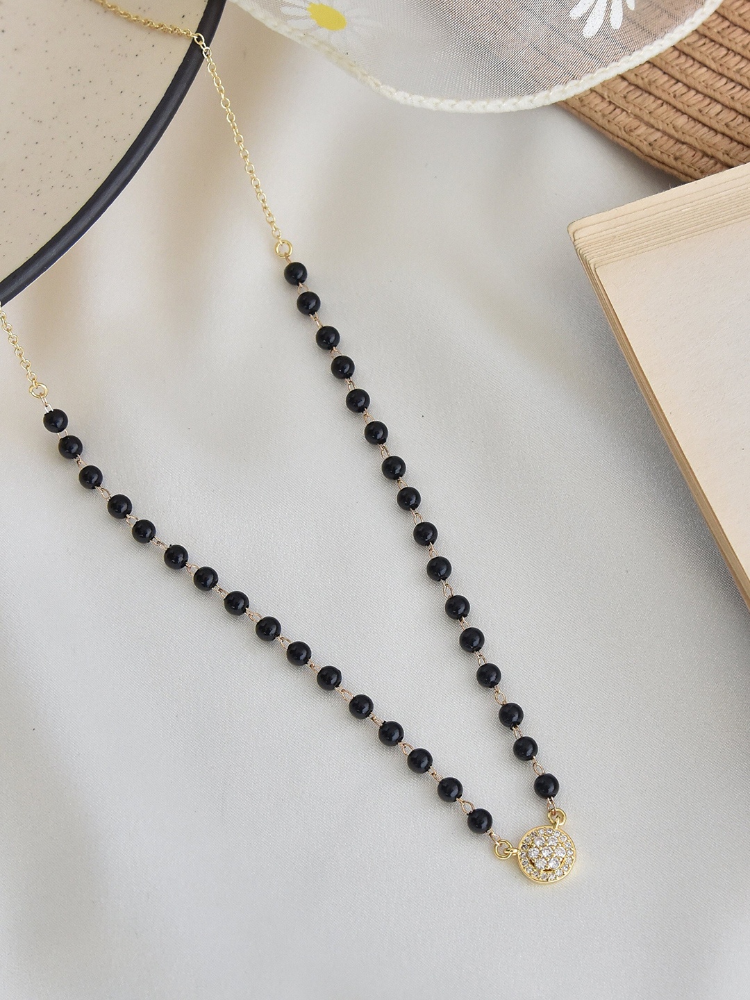 

Klissaa Gold-Plated Black Brass Necklace