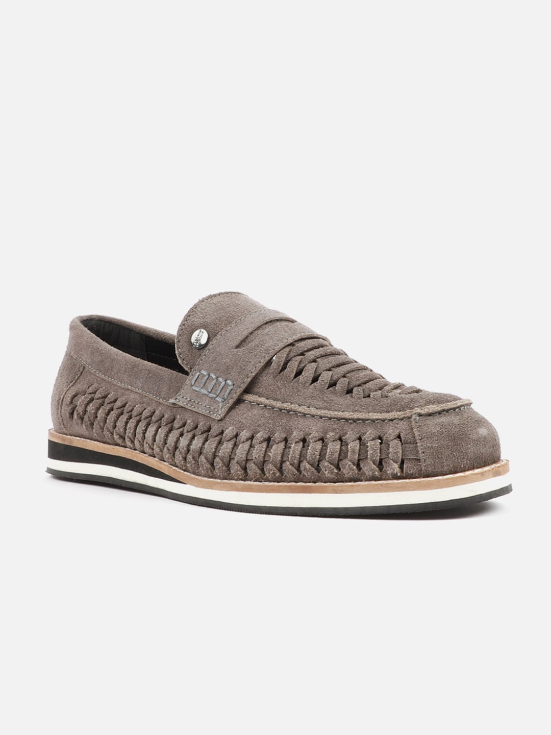 

Carlton London Men Grey Lightweight Slip-on Loafers