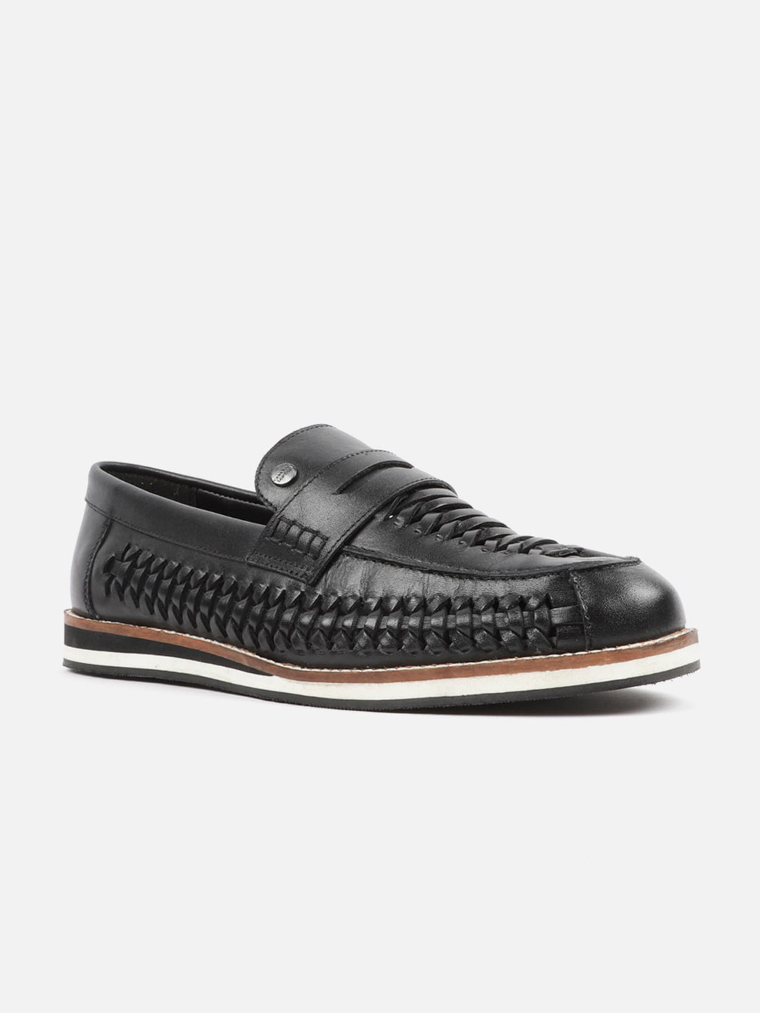 

Carlton London Men Black Lightweight Slip-on Loafers