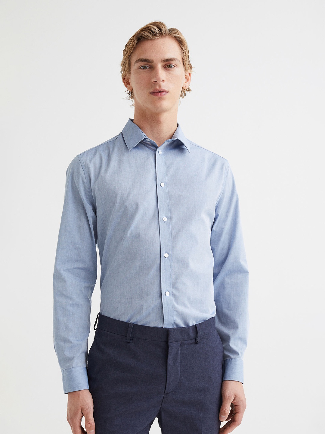 

H&M Men Blue Slim Fit Casual Shirt
