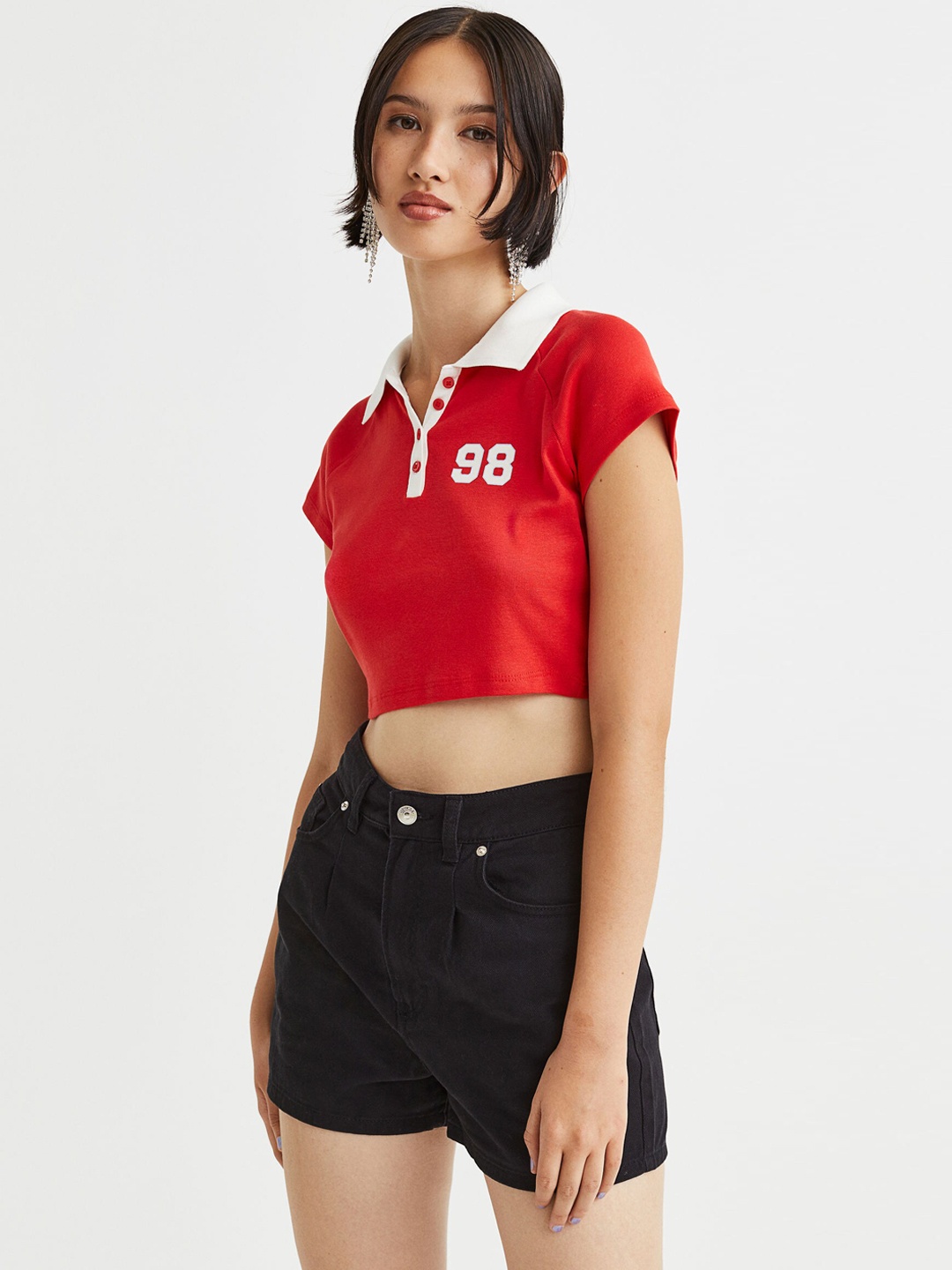 

H&M Women Twill Shorts, Black