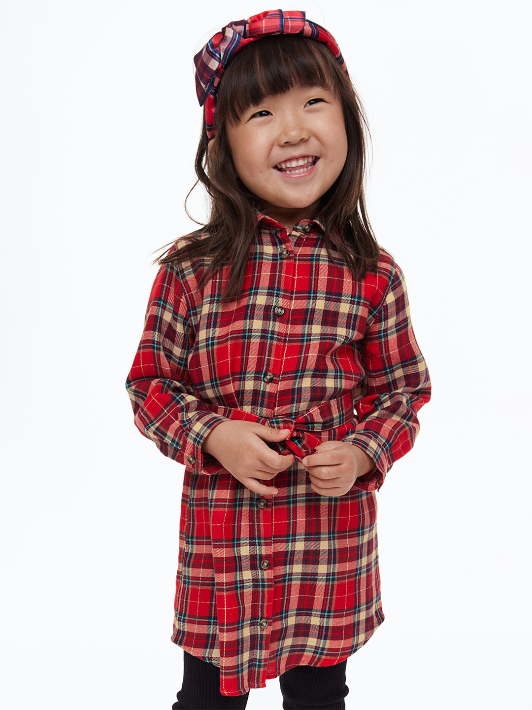 

H&M Girls Shirt Dress, Red