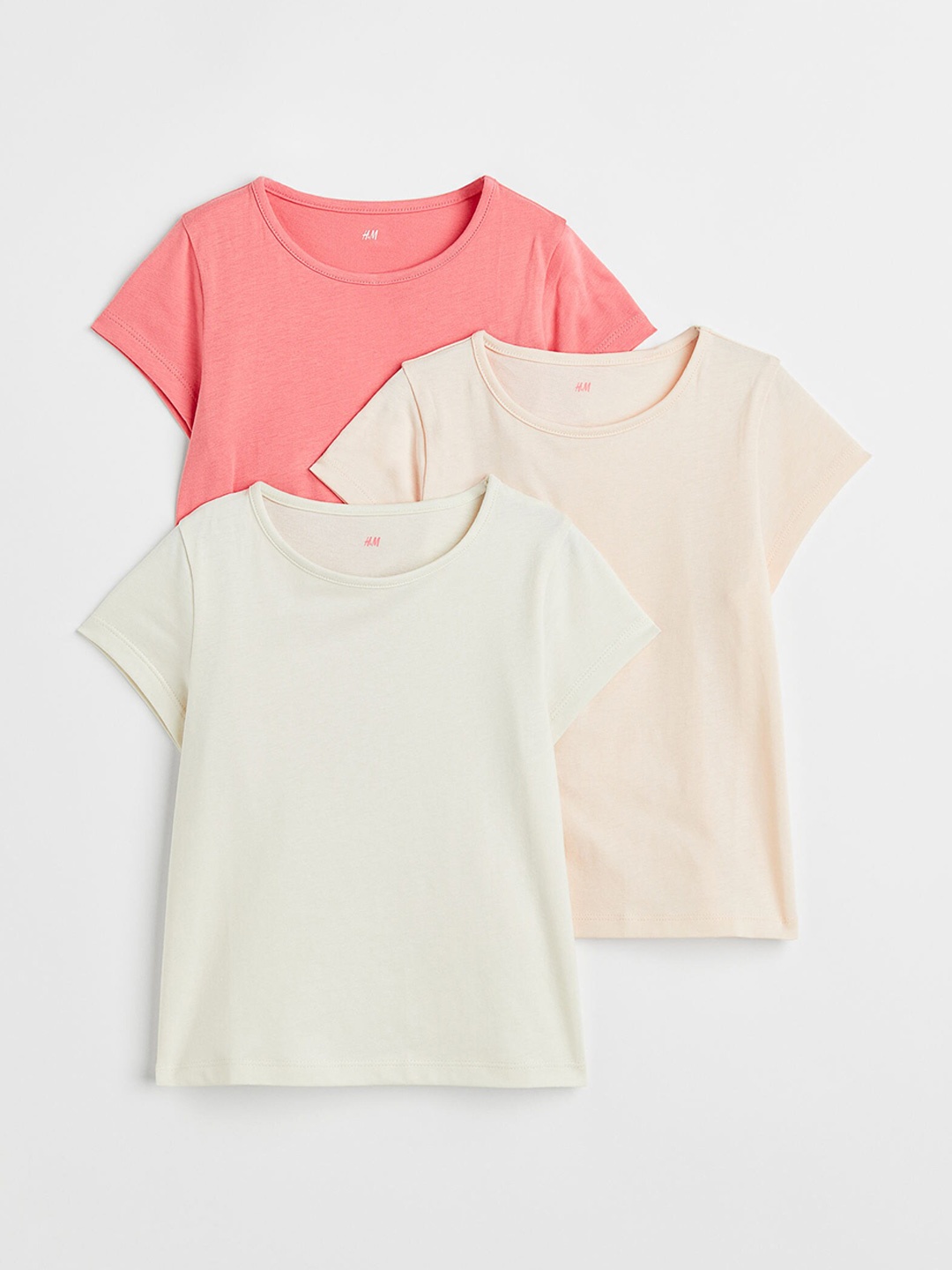

H&M Girls 3-Pack T-Shirts, Beige