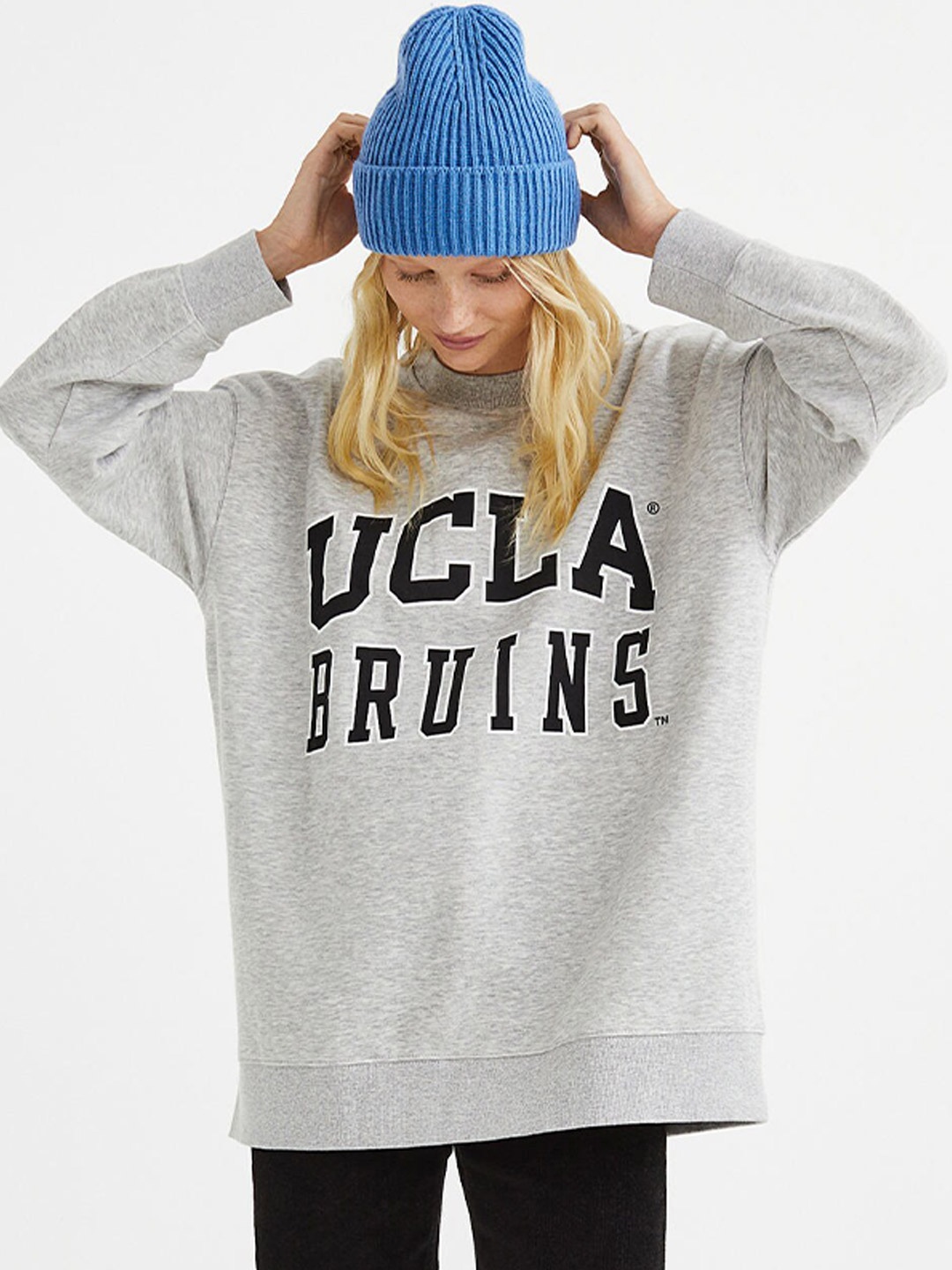 

H&M Women Oversized Sweatshirt, Grey