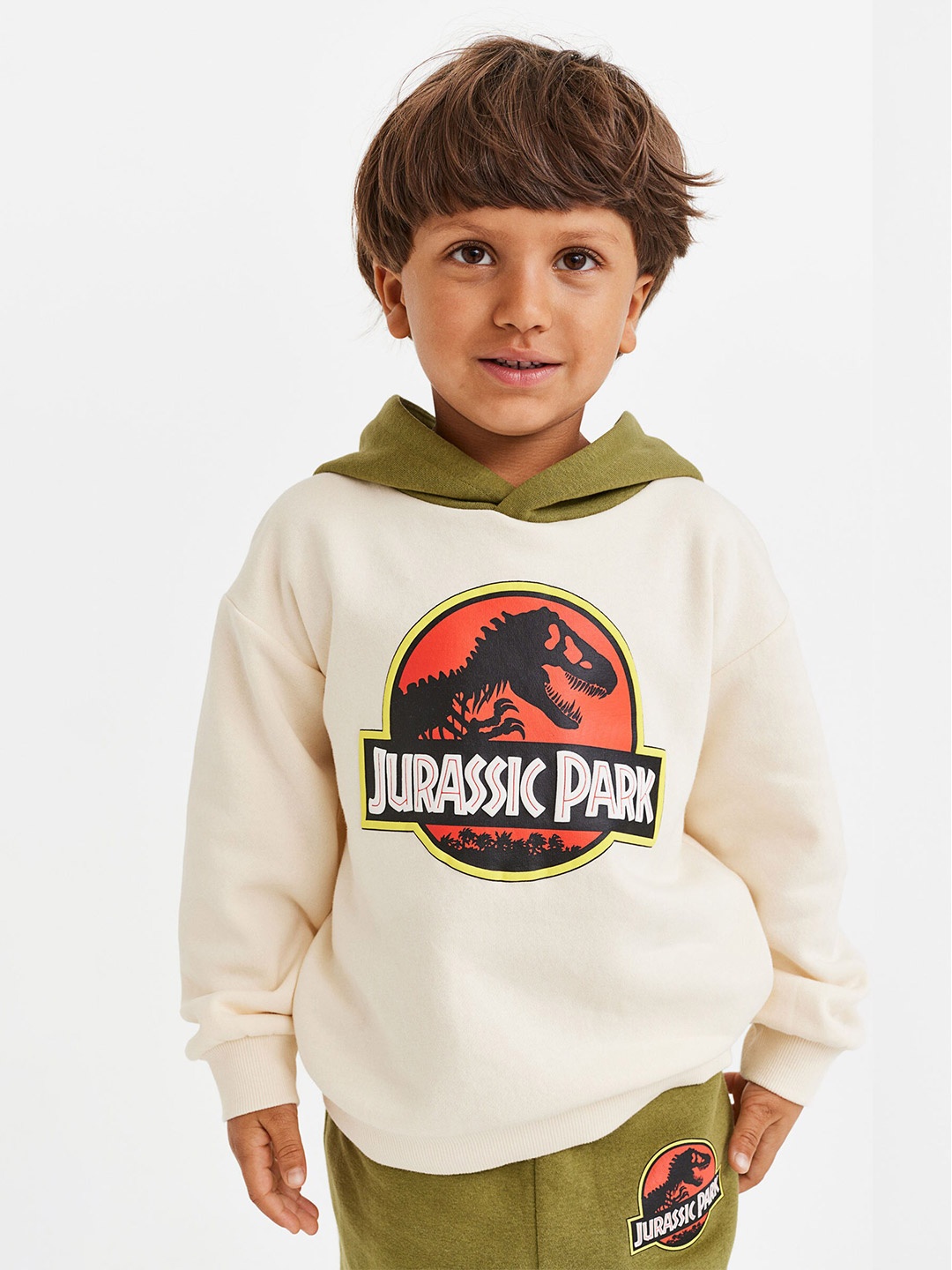 

H&M Printed Hoodie, Green