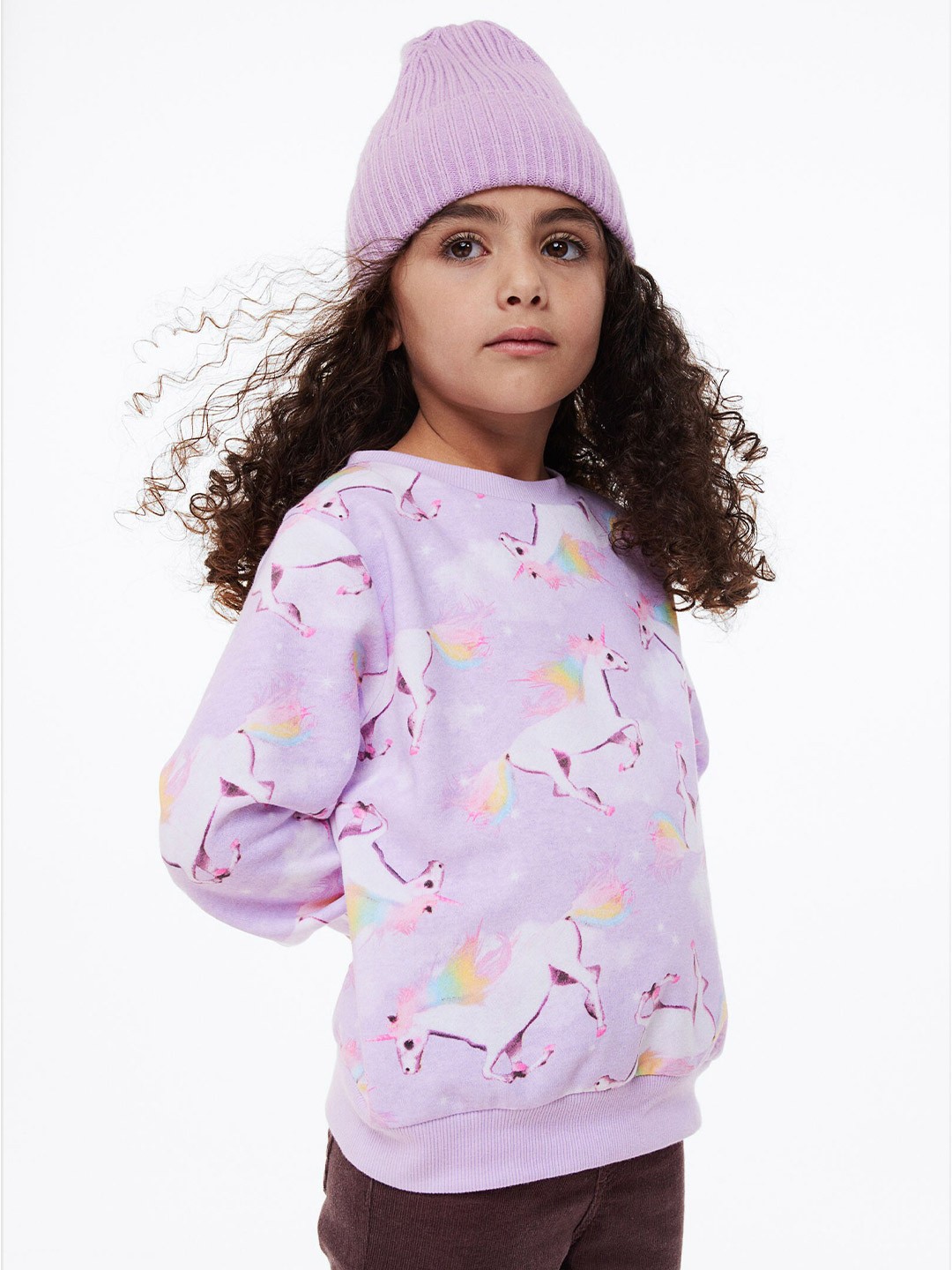 

H&M Girls Printed Sweatshirt, Purple