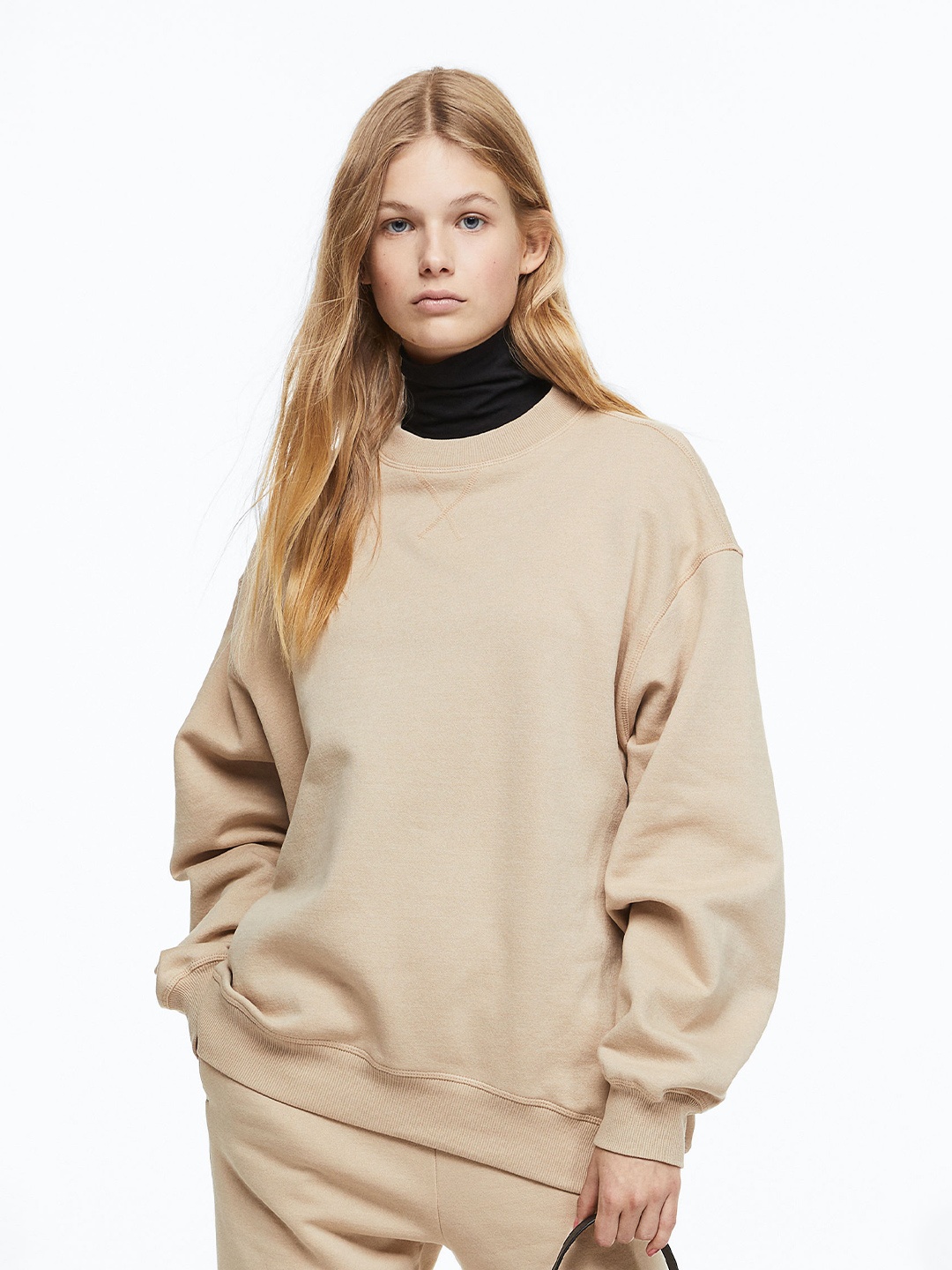 

H&M Woman Oversized sweatshirt, Beige